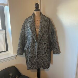 Abercrombie & Fitch Black and Gray Herringbone Blazer